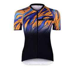 dres F LIFE UNI kr. rukáv, črn-modro-oranžový