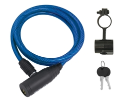 zámek F ECO spirálový s držákem 120cm/8mm, modrý